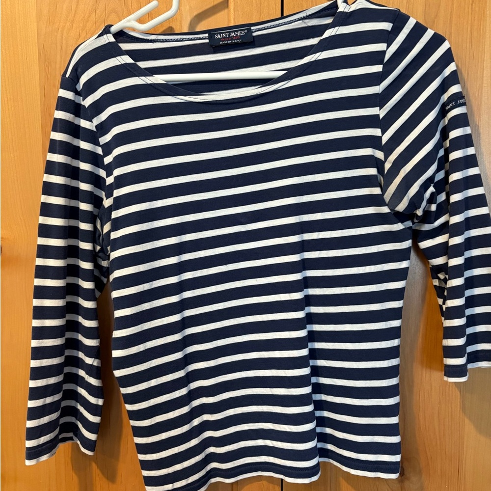 Saint James Marine Blue and White Striped Top